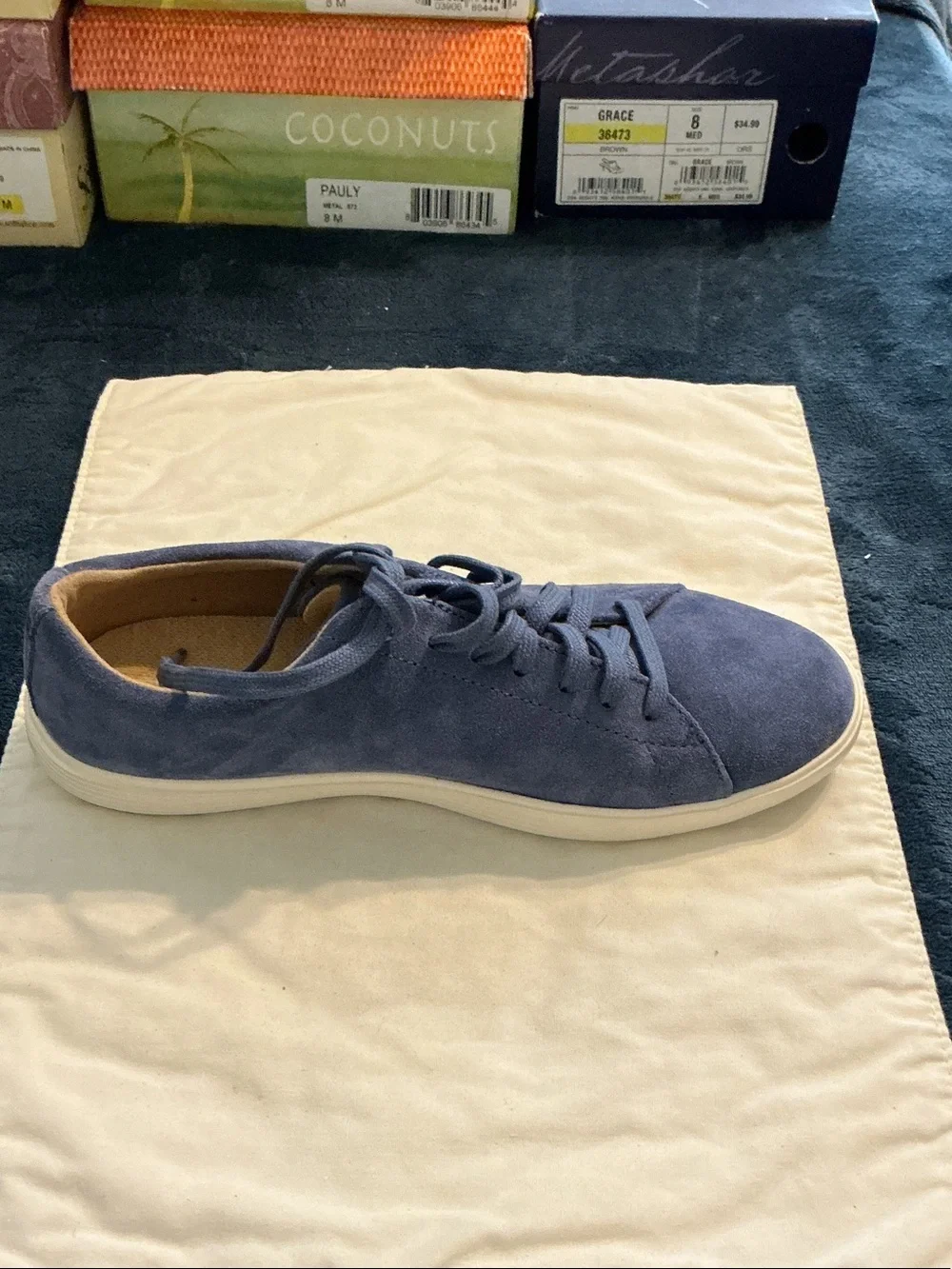 Cole Haan Navy Suede Low-Top Sneaker